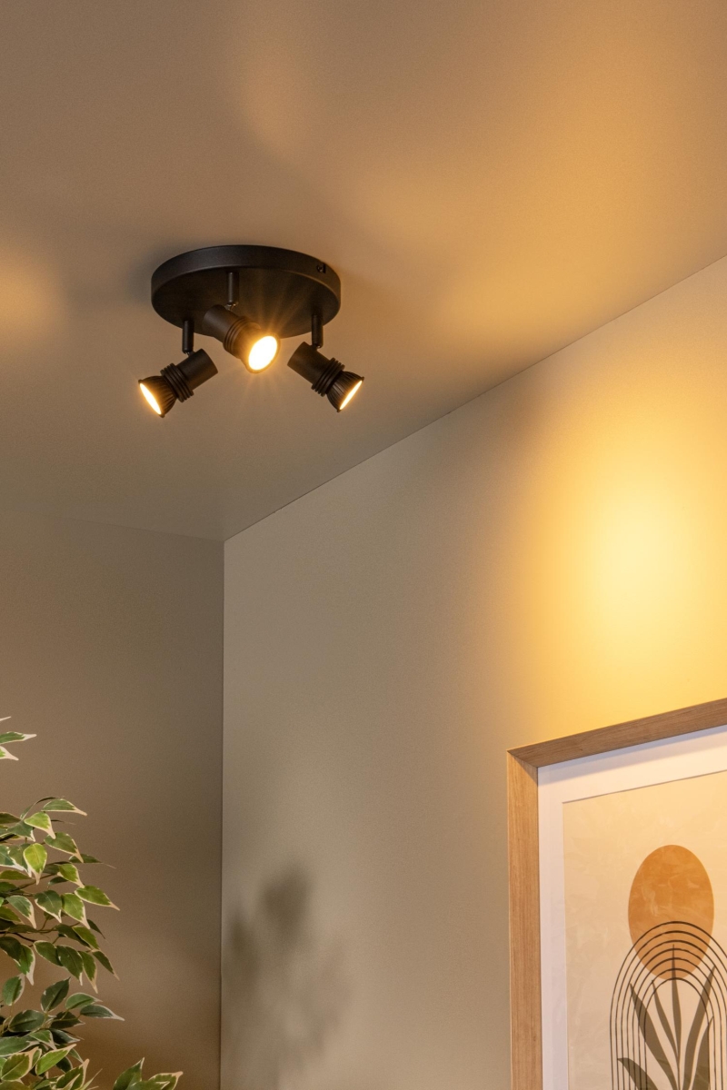 Lucide KIANTI - Ceiling spotlight - Ø 21 cm - 3xGU10 - Black